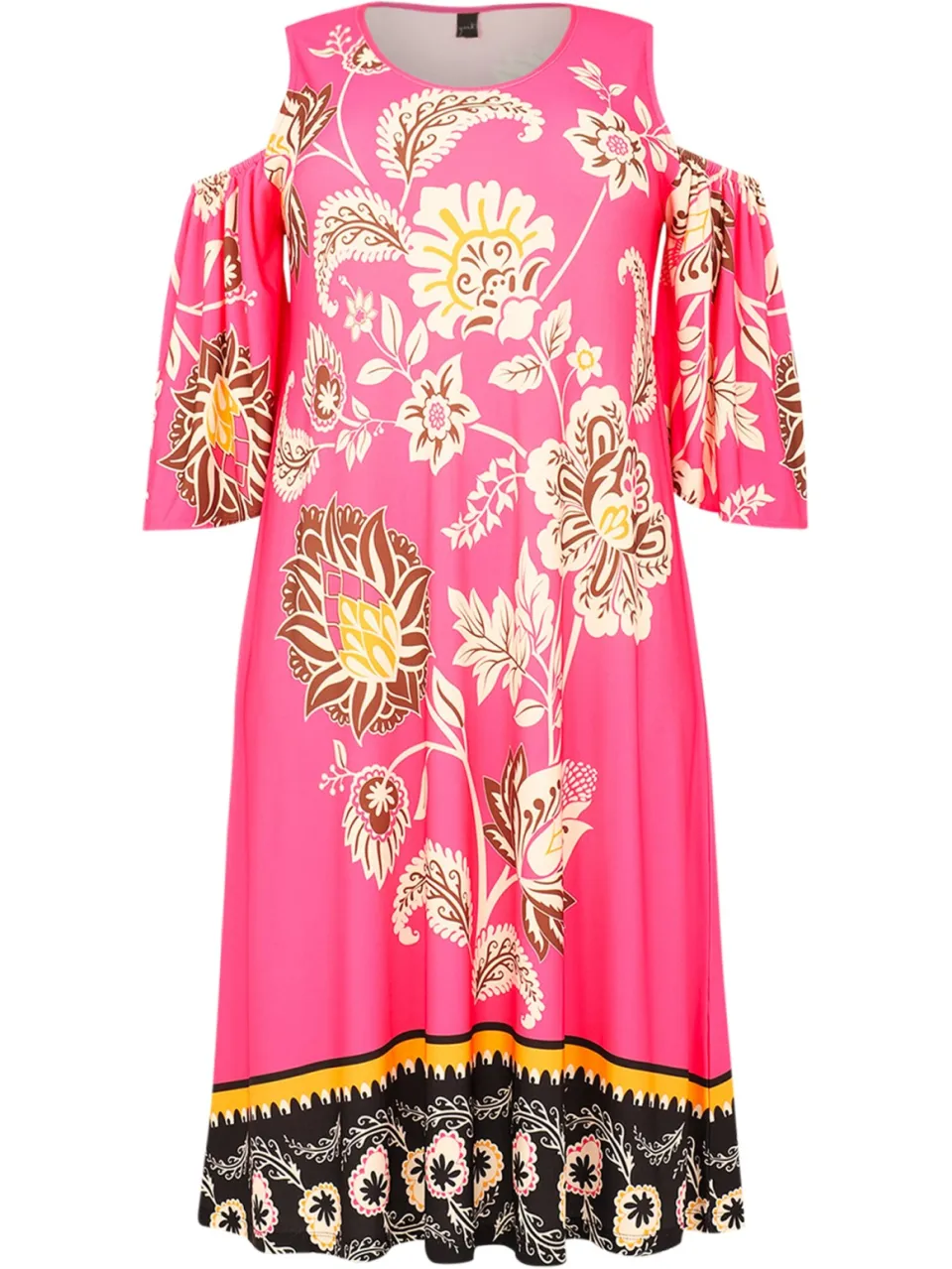 Yoek Jurk met cut-out ZARIA | Roze, foto 3