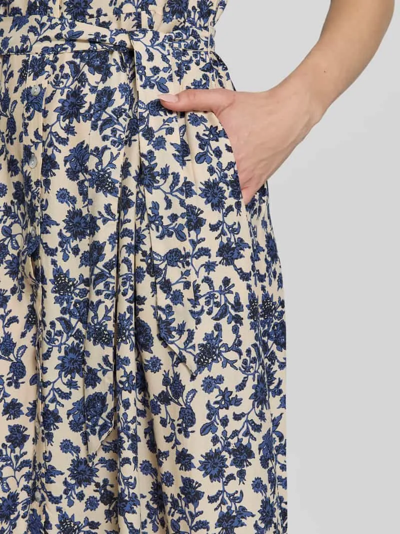 Lollys Laundry Overhemdjurk van viscose met strikceintuur model 'BlakeLL' marineblauw, foto 3