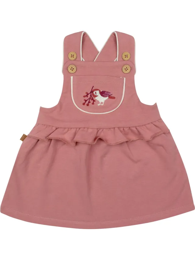 Frogs and Dogs Jurkje met borduursel en Ruffles- Little Robin - Roze