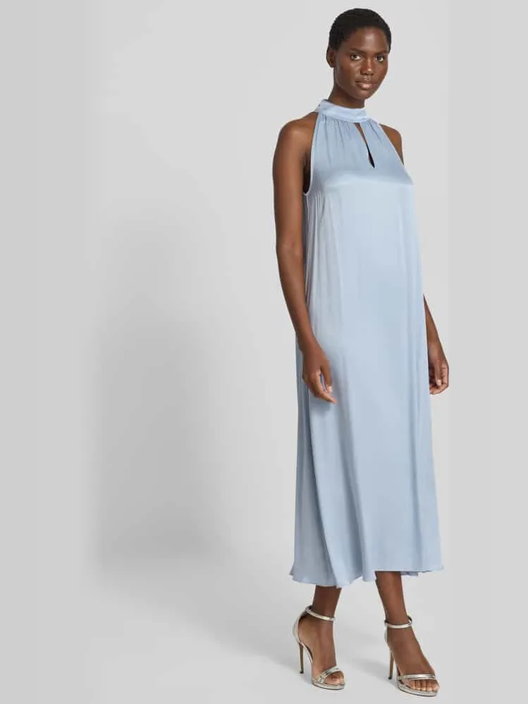 Jake*s Collection midi-jurk van viscosemix met halter bleu, foto 4