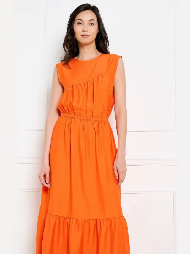 LOLALIZA maxi jurk oranje