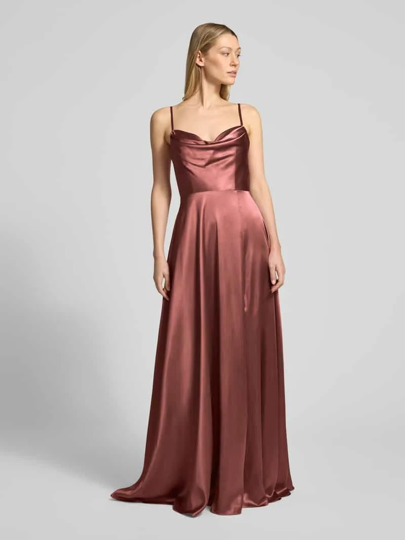 LUXUAR FASHION Avondjurk met loopsplit Terracotta
