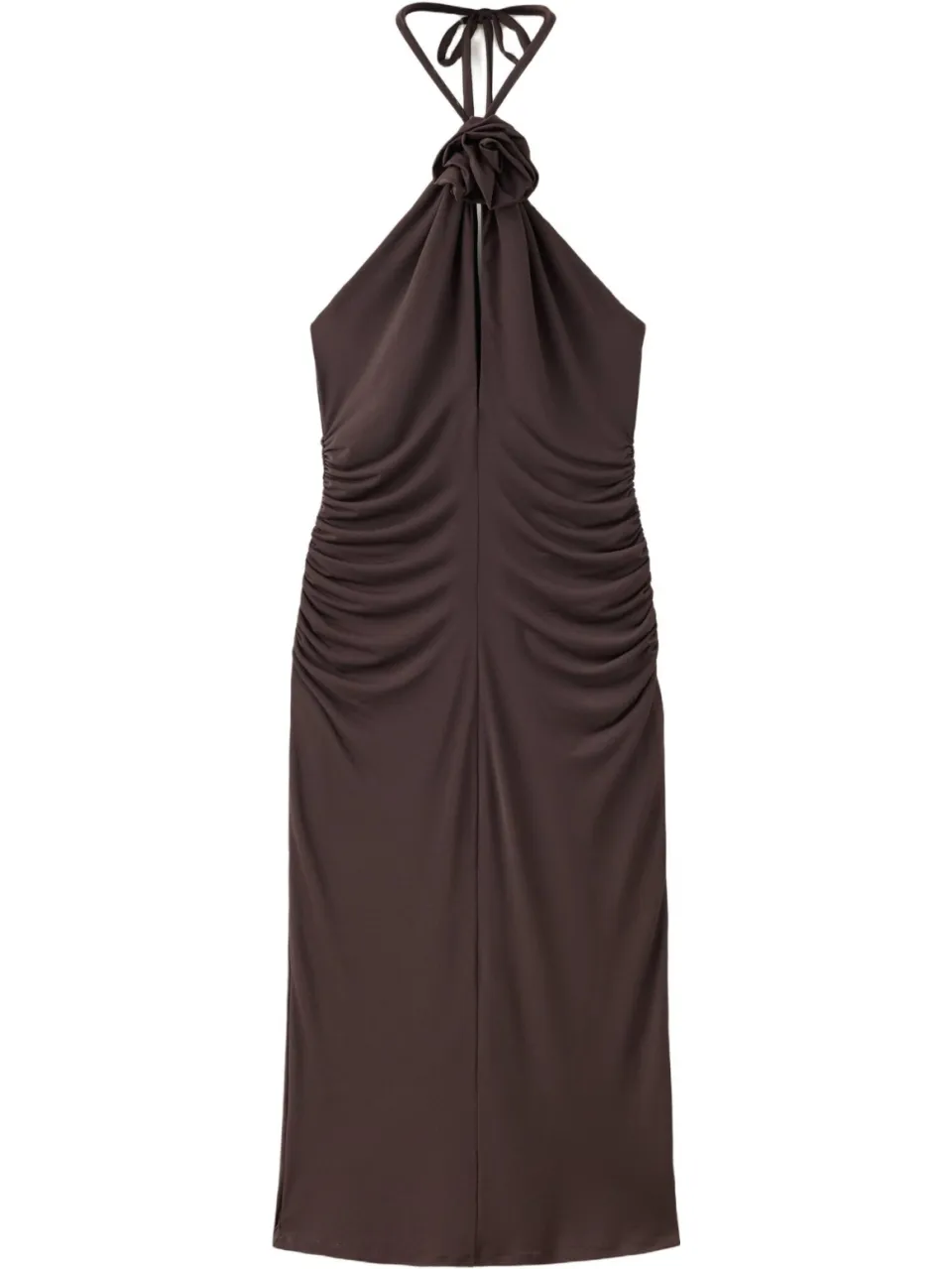 Mango halter midi jurk met cut-out - bruin, foto 2