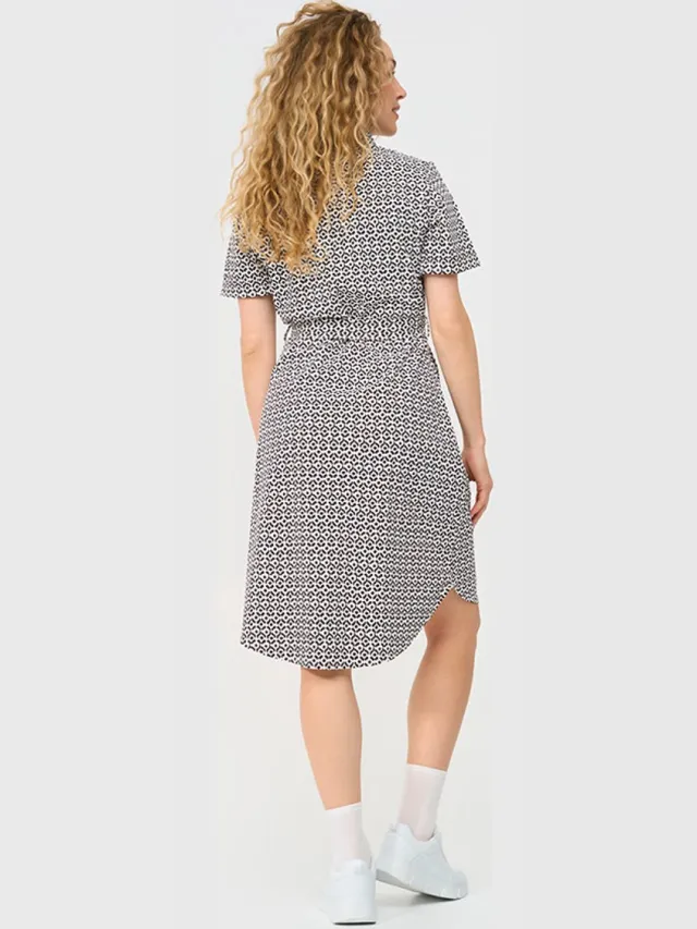 Mi Piace Travel Jurk Mimimal Print 202079 Espresso - Maat :