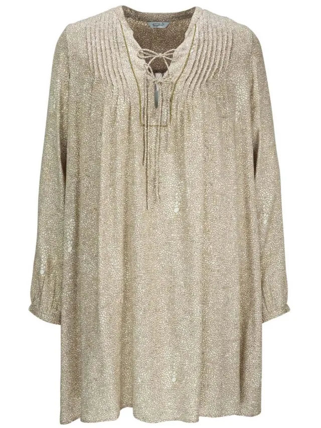PRINCESS GOES HOLLYWOOD Frogbox • blouse jurk met motief • Beige