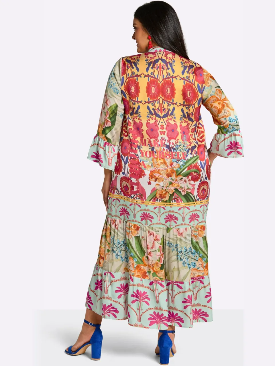 Maxi-jurk mint/pink bedrukt, foto 3
