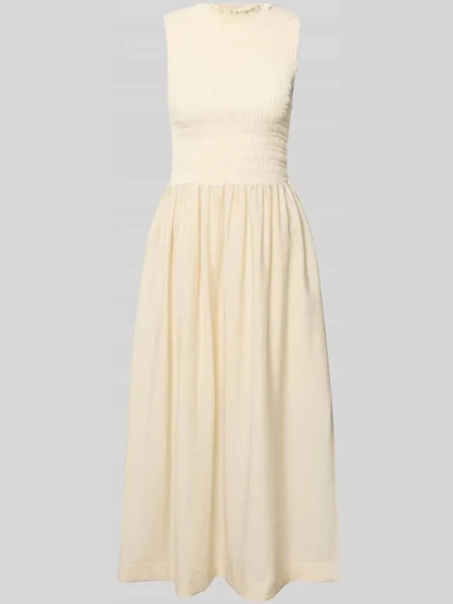 Jake*s Casual midi-jurk met smokelementen beige, foto 2