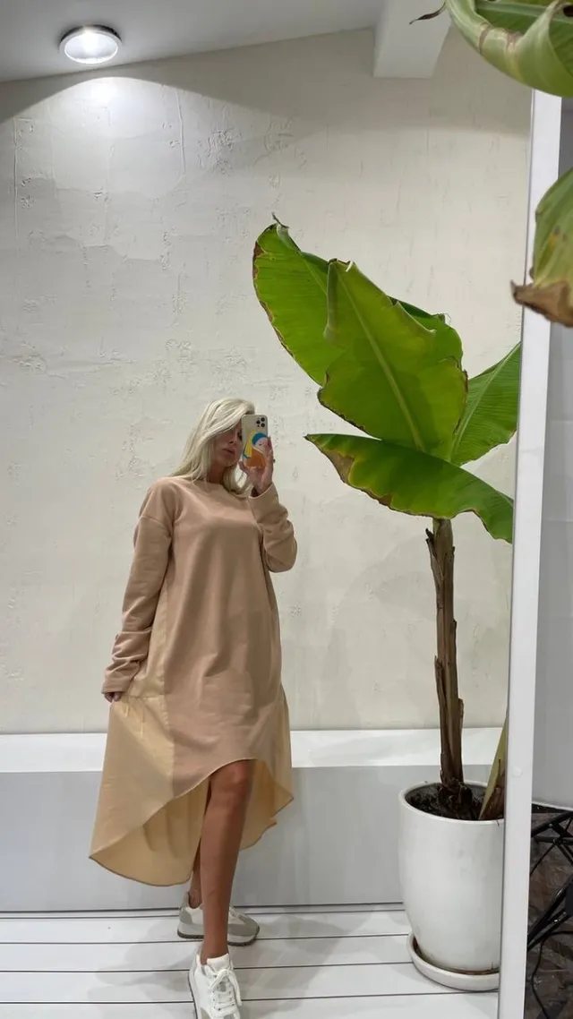 Sweaterjurk/SIRMAZA beige