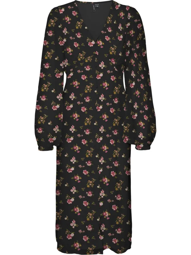 Vero Moda Jurk VMSMILLA Lange jurk Black
