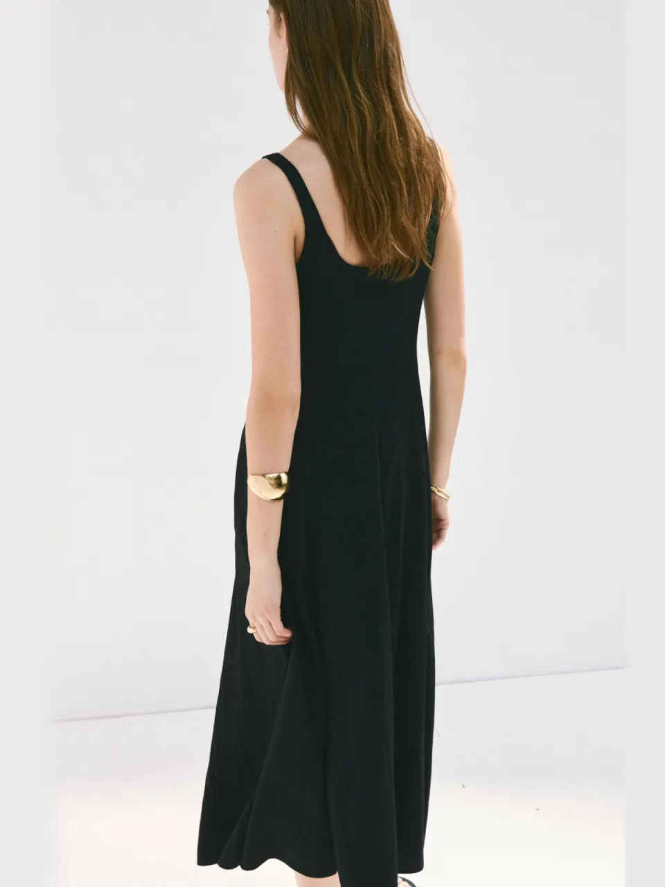 Mango viscose midi zomerjurk - zwart, foto 4