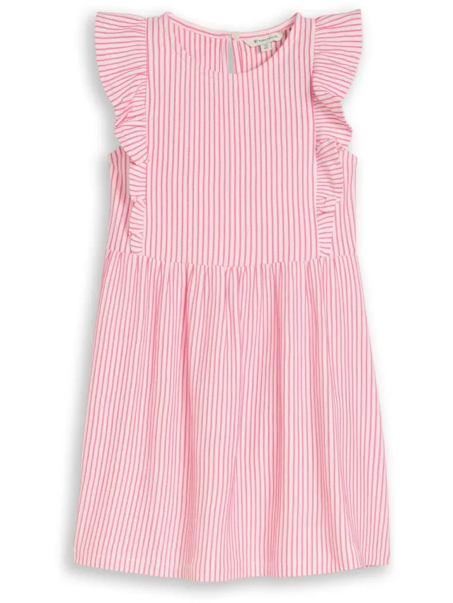 Tom Tailor Minijurk met streepmotief - vertical pink white stripe
