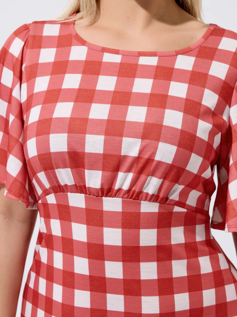Limited Collection Rode Geruite Jurk rood, foto 3