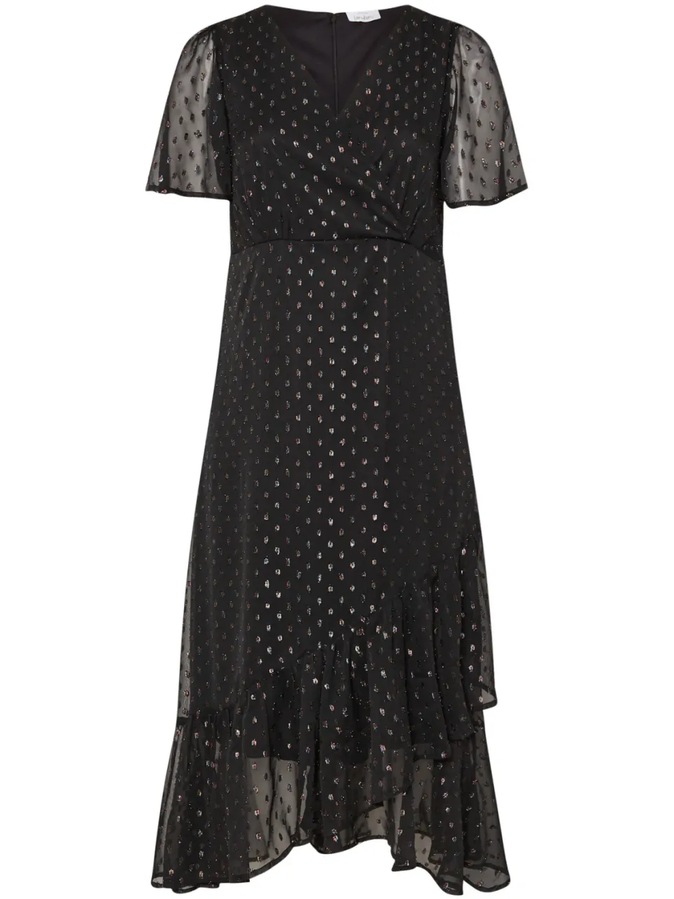 Yours London Wikkeljurk Met Metallic Dobbyprint In Zwart, foto 4