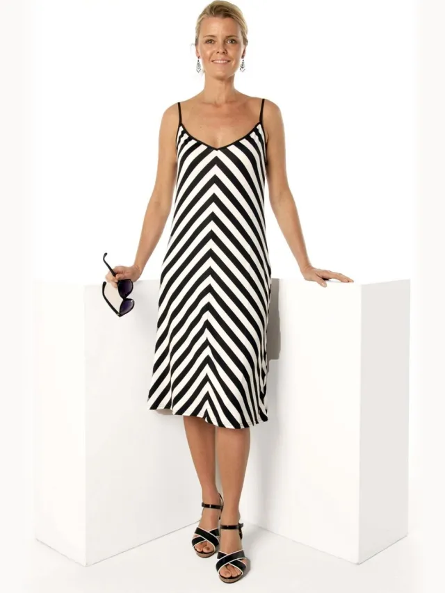 Donne del Sole Jurk Bionda Zwart - wit