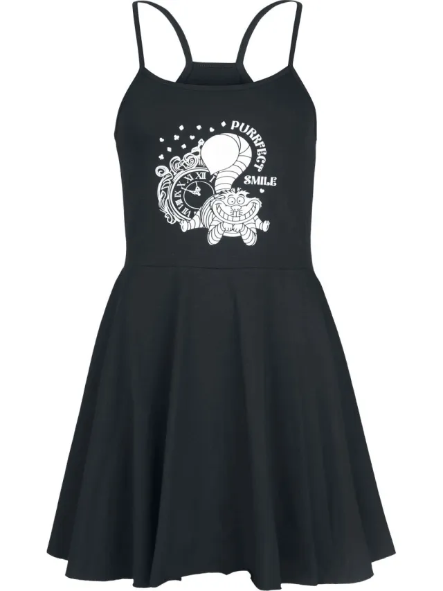 Alice In Wonderland Grinsekatze - Purrfect Smile Dames Mini-jurk - zwart