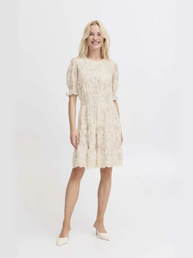 b.Young BYICORA SS DRESS - Dames - Mini jurken Wit
