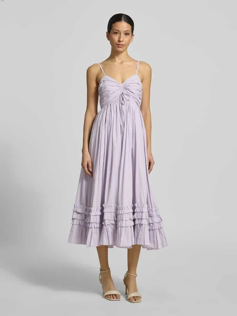 Lace & Beads Cocktailjurk met spaghettibandjes Lila