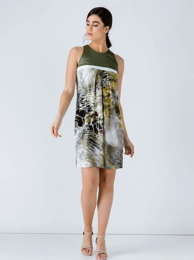Conquista Tropical Mirage Jersey Jurk Kaki