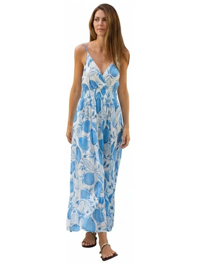 Isla Bonita By Sigris Lange Jurk Isla Bonita By Sigris Lange Midi-Jurk Wit