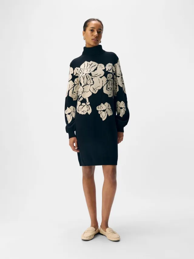 OBJECT COLLECTORS ITEM Object Objray L/s Knit Rollneck Dress Dames - Jurk - Zwart