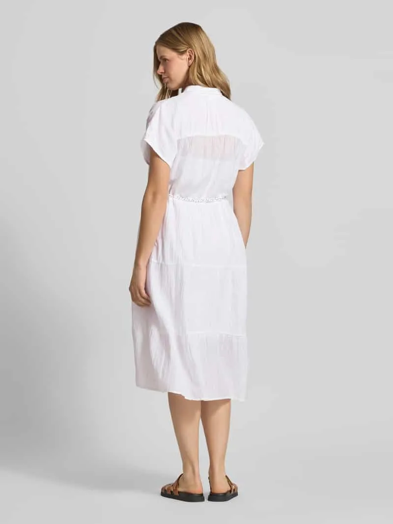 Pepe Jeans Getailleerde blousejurk van puur katoen model 'FANCY DRESS' wit, foto 3
