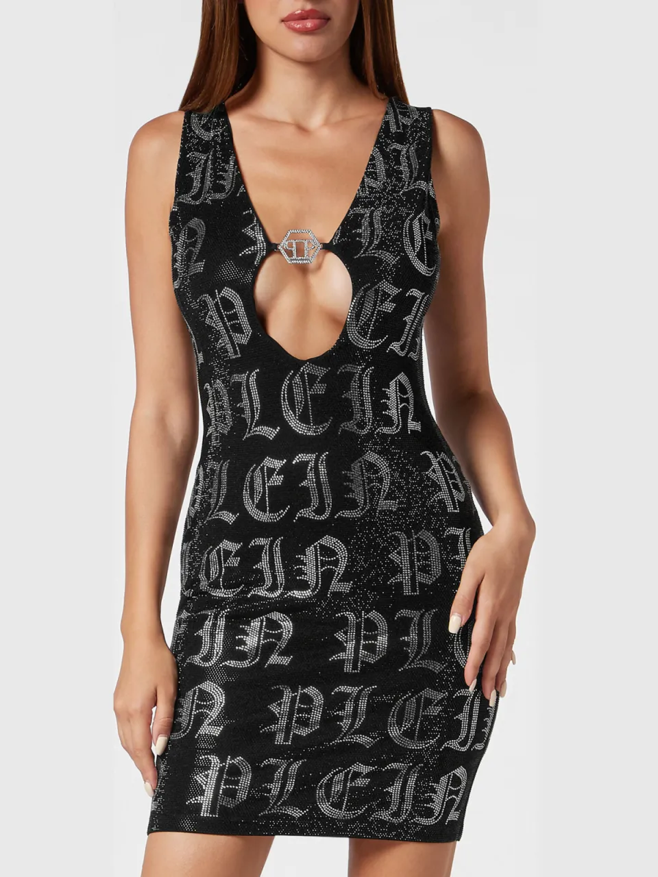 Philipp Plein Korte Jurk Gothic Plein Zwart
