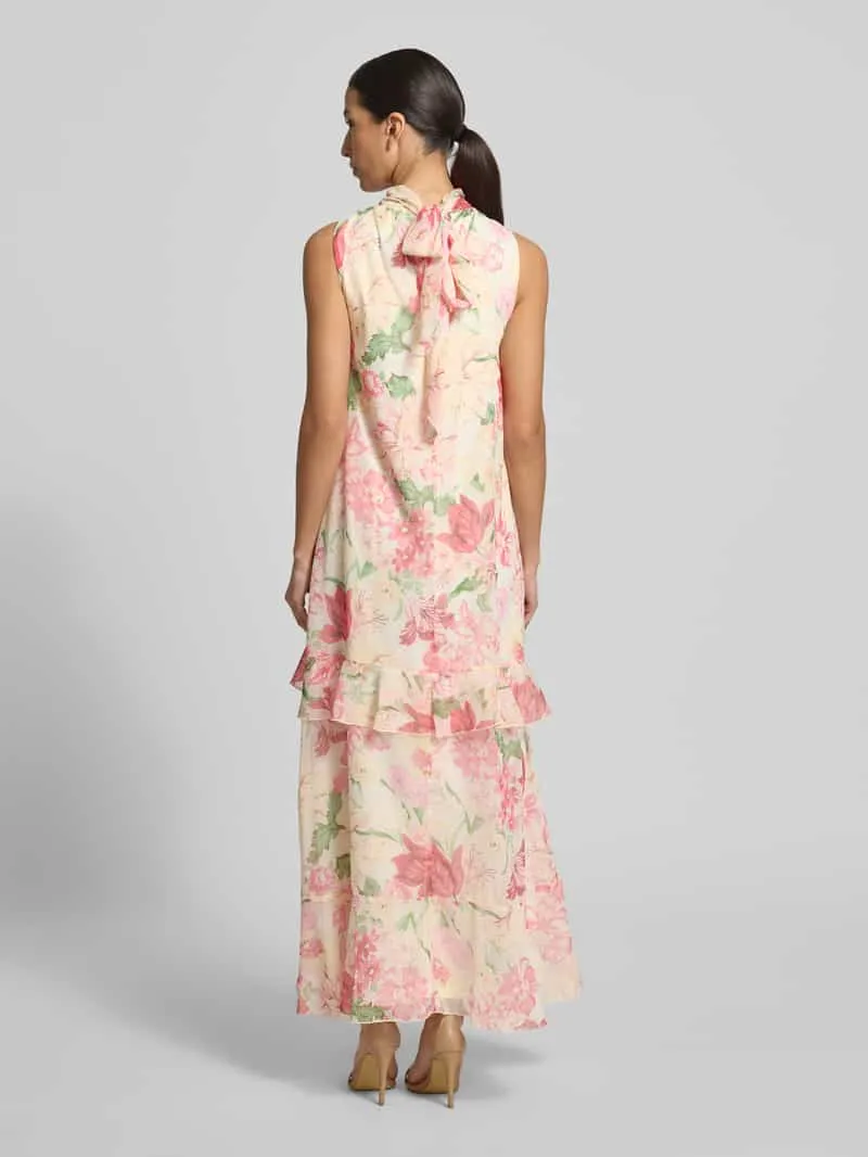 Vero Moda Vloeiende maxi-jurk met ruchedetail model 'SANNA' lichtroze, foto 3
