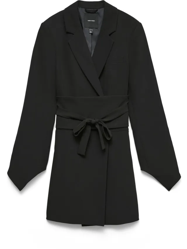 Vero Moda VMBECCA LS SHORT BELT BLAZER DRESS - Dames - Mini jurken Black