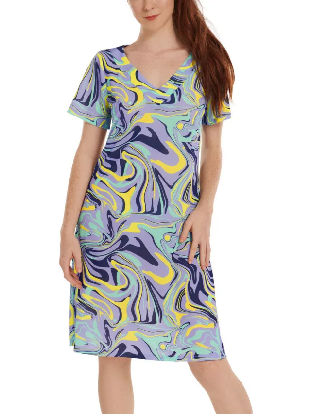 Lisca Jurk Lisca Zomerjurk met slipe mouwen Palma Violet