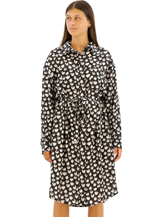 Makia Tuuli Lang Mouw Jurk Zwart S Vrouw Black / White