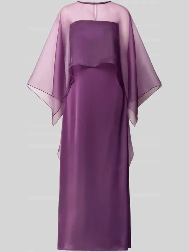 Yas Regular fit maxi-jurk van satijn model 'Vima' aubergine, foto 2