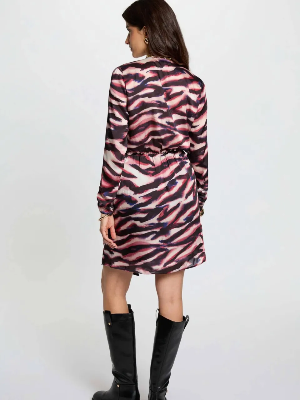 Morgan korte jurk met zebraprint zwart, foto 3