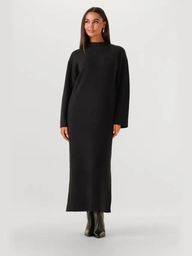 Y.A.S. YAS Dames Jurken Yaselma Ls Long Knit Dress - Zwart