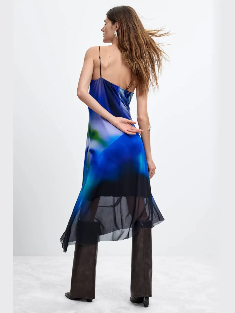 Desigual midi jurk met print - blauw, foto 2