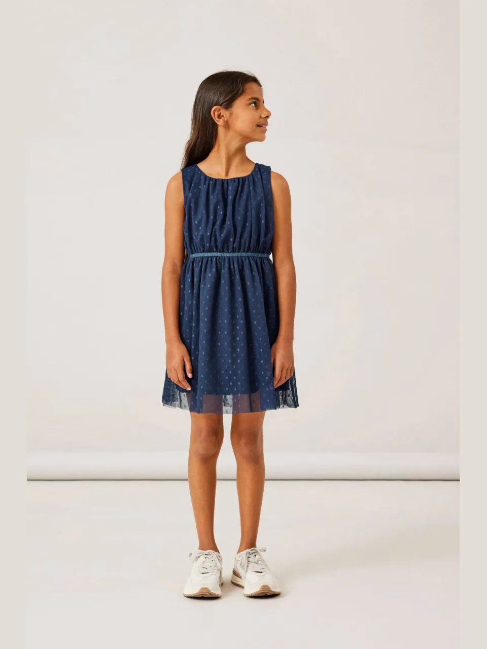 NAME IT semi-transparante korte jurk met print donkerblauw, foto 4