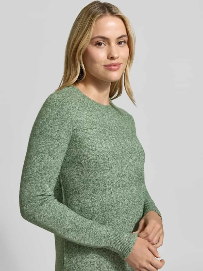 Vero Moda Getailleerde tricotjurk met ronde hals model 'DOFFY' rietgroen, foto 4