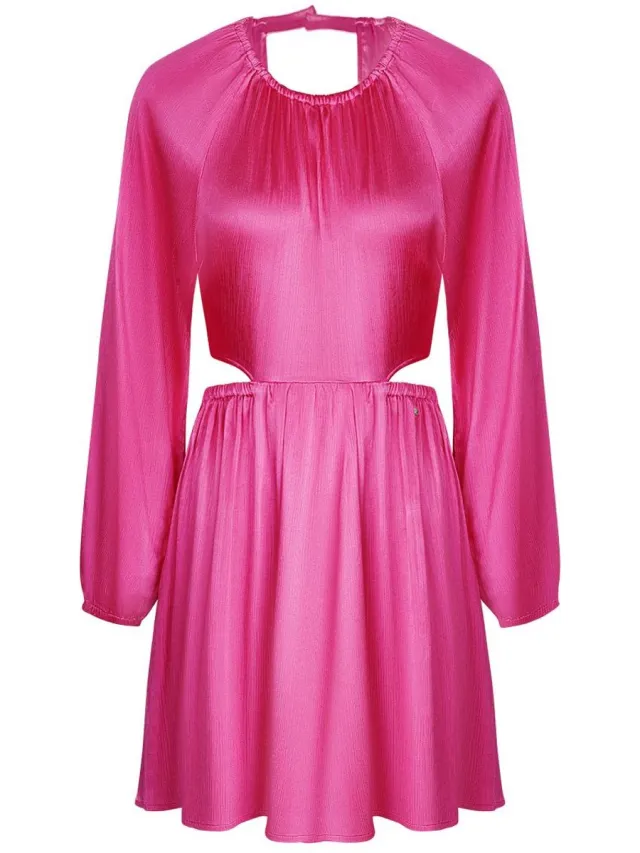 YW YEHWANG YWG - Polyester Vrouwen Mini Jurk Cut-Out Ontwerp - Roze