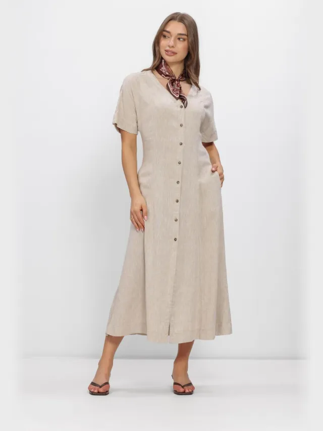 MSCH Copenhagen Dames Jurken Mschviana Ginia 2/4 Dress - Zand