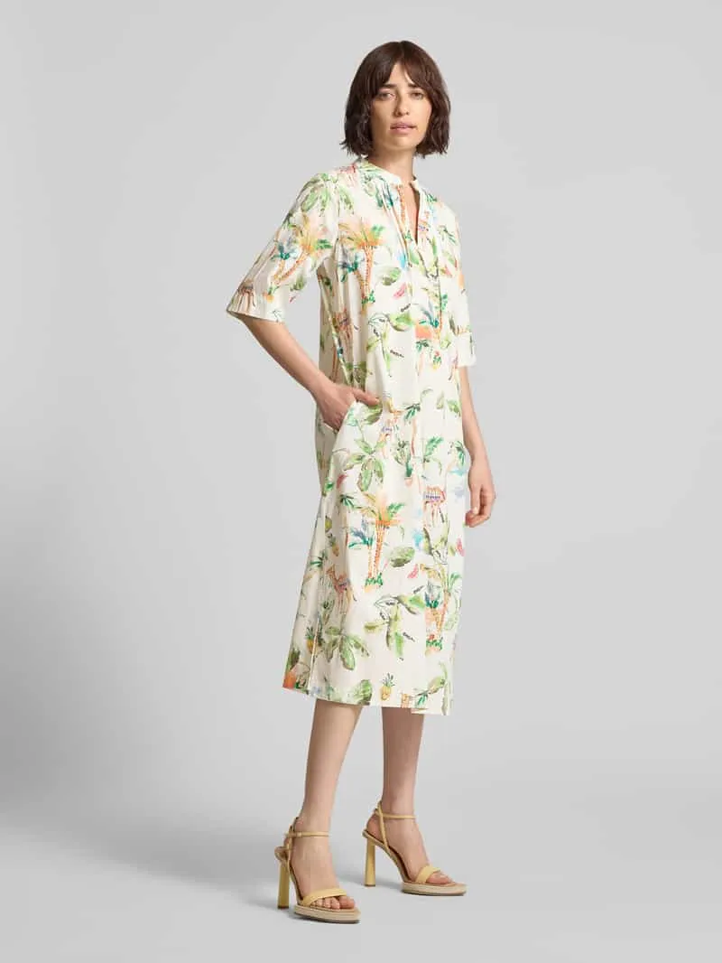 Emily Van den Bergh midi-jurk met tuniekkraag offwhite, foto 3