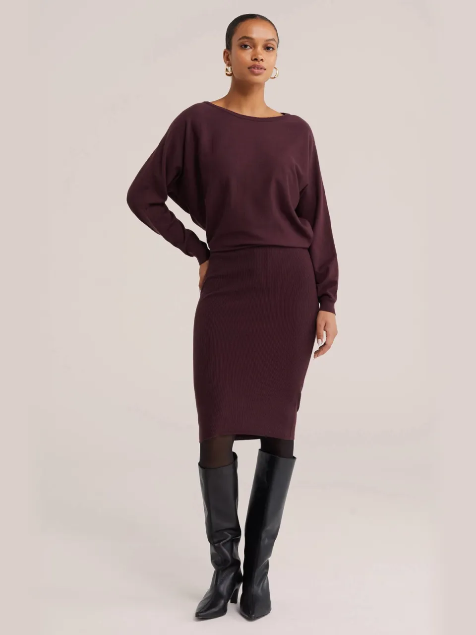 WE Fashion jurk - aubergine, foto 3