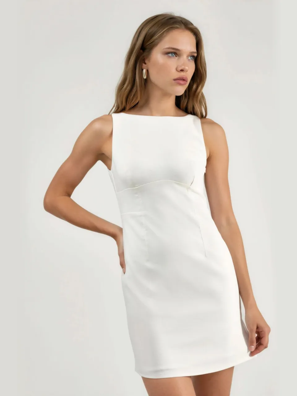 Hiccup Rugdetail Mini-jurk Wit