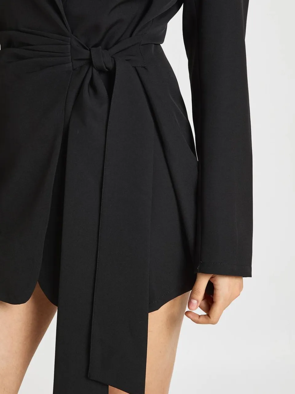 boohoo Dames Wikkel Draperie Voorkant Getailleerde Blazer Jurk zwart, foto 4