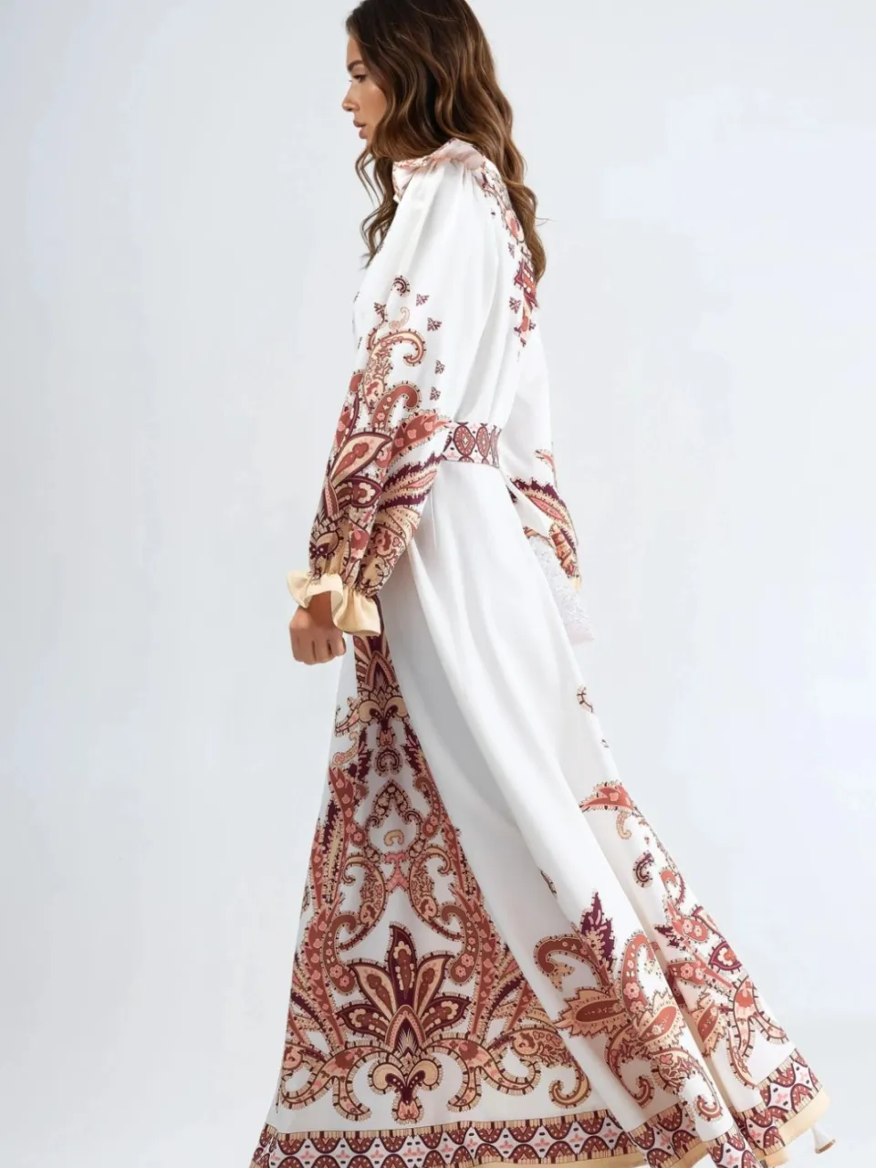 MSN Collection Paisley Print Maxi Jurk met Strikdetail veelkleurig, foto 2