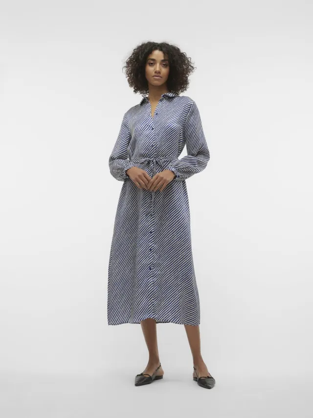 Vero Moda Blousejurk VMIZEL Midi-jurk Mazarine Blue