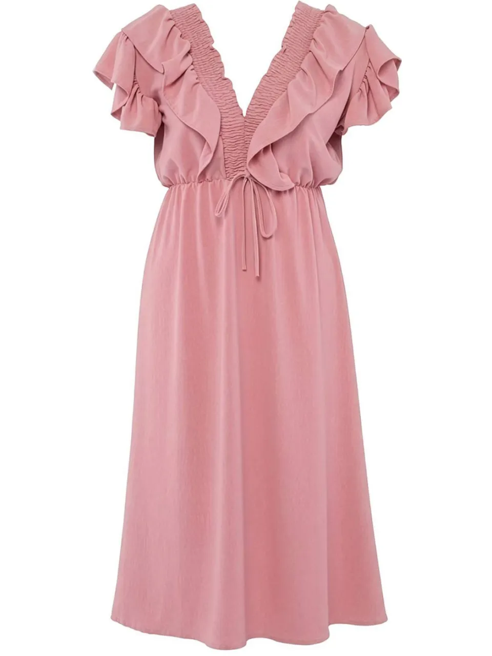 Trendyol Curve Dames Roze Effen Midi Mouwloos Casual A-lijn Grote maten Jurk, foto 2