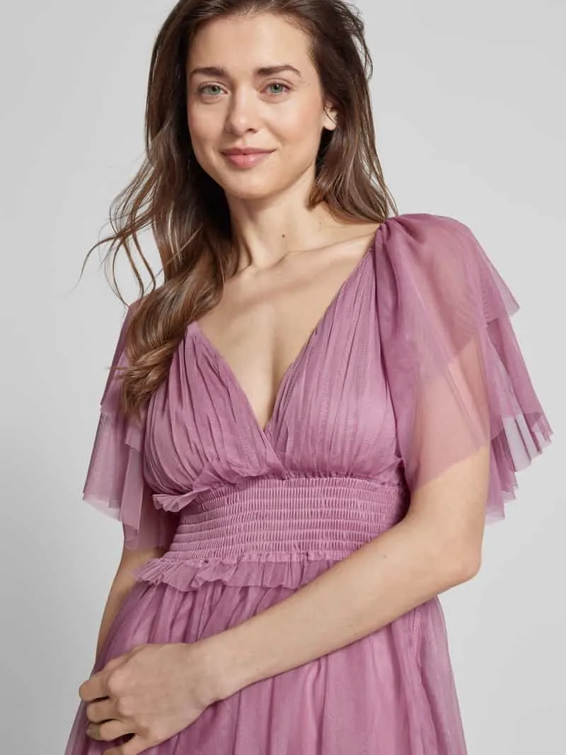 Lace & Beads Cocktailjurk met V-hals rosé, foto 5