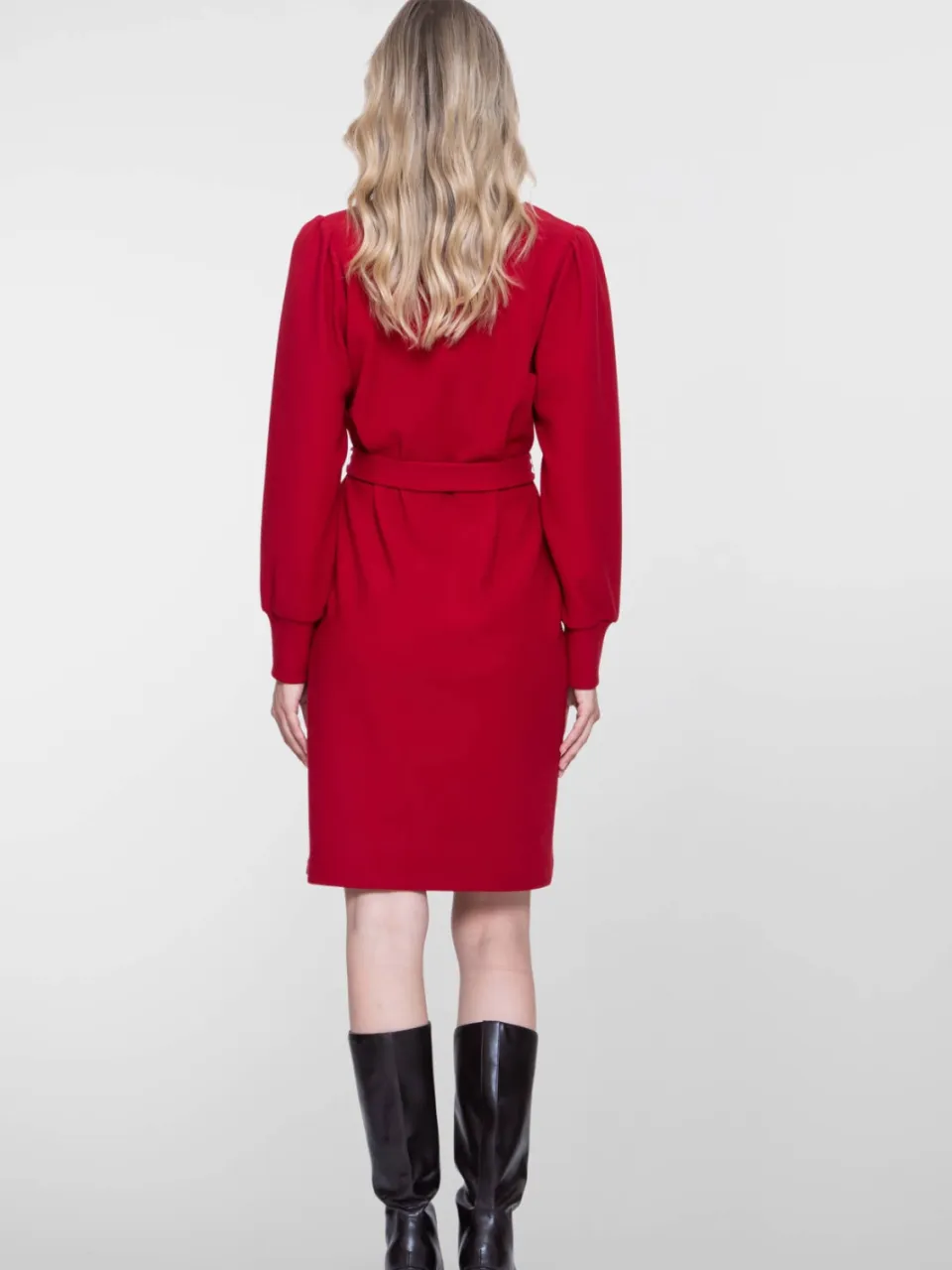 Geisha midi jurk - rood, foto 3