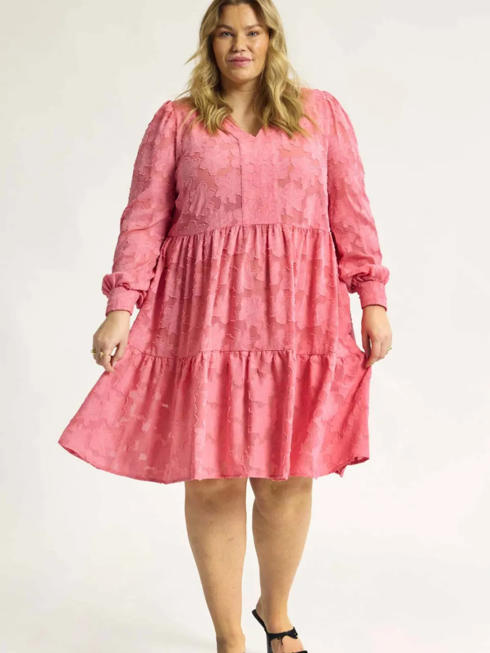 Anyday korte gebloemde jurk Plus Size - roze, foto 4