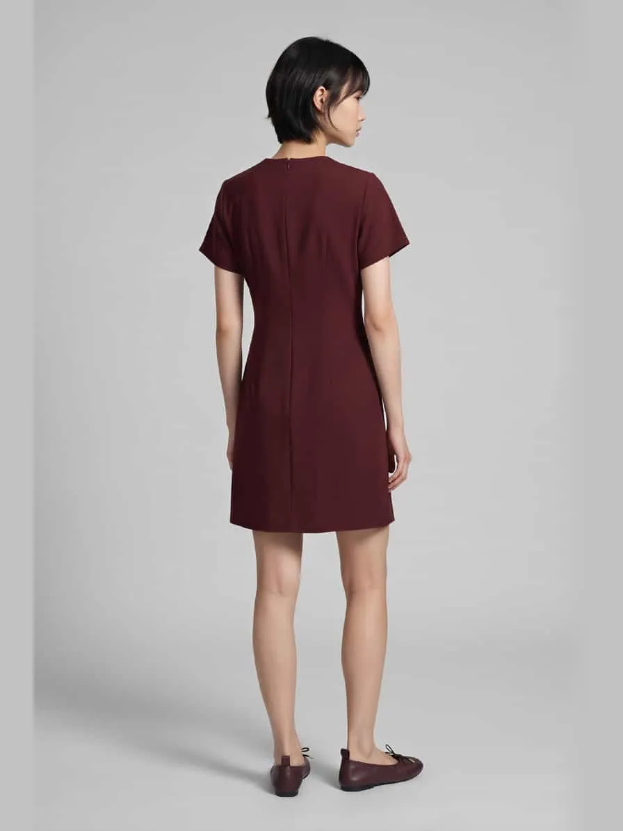 Hugo Getailleerde kokerjurk met viscose, model 'Kihanna' bordeaux, foto 5