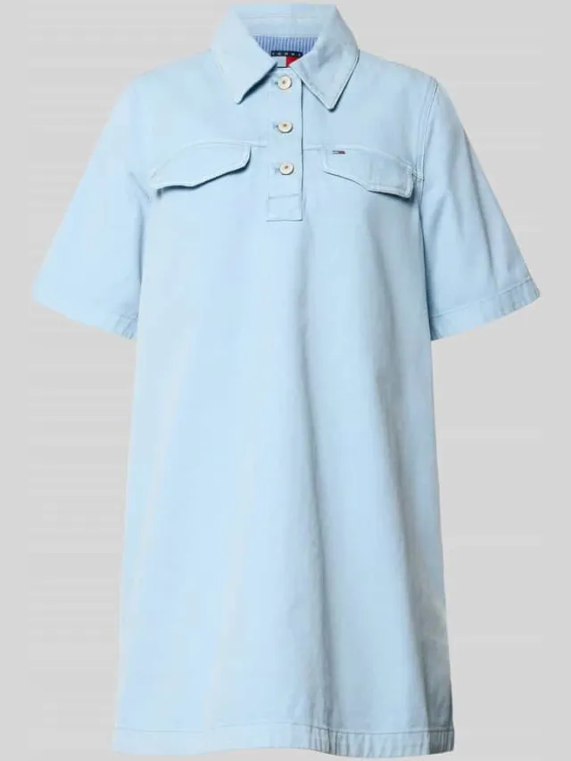 Tommy Jeans Oversized mini-jurk van puur katoen lichtblauw, foto 2